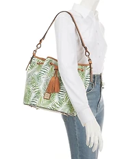 Dooney & Bourke Siesta Key Tasha Palm Leaf Drawstring Bucket Bag