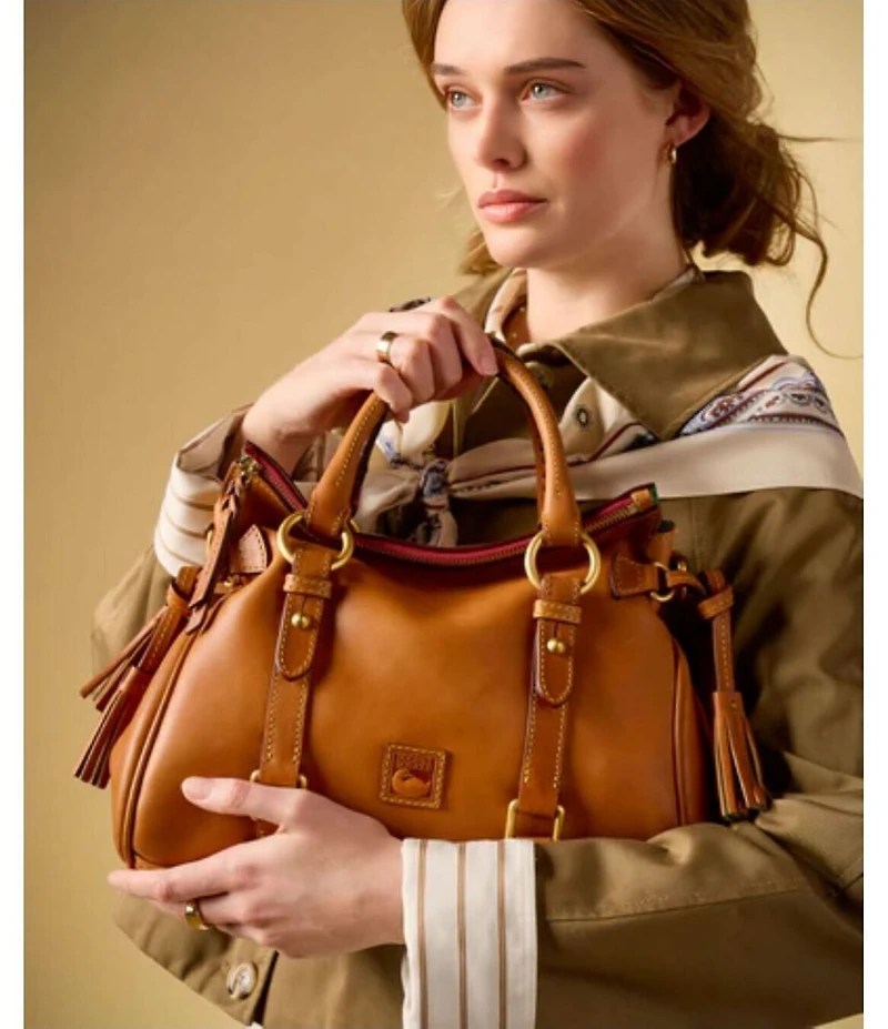 Dooney & Bourke Florentine Leather Tassle Satchel Bag