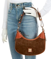 Dooney & Bourke Small Suede Hobo Shoulder Bag