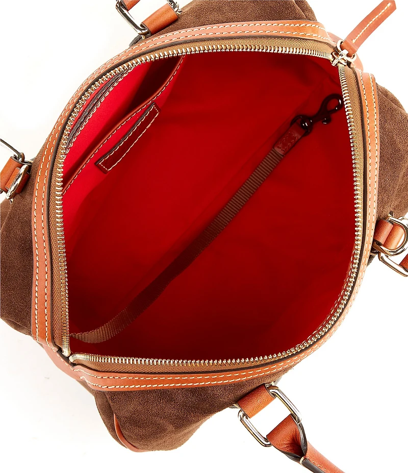 Dooney & Bourke Suede Barrel Satchel Bag