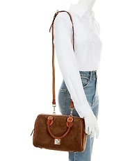 Dooney & Bourke Suede Barrel Satchel Bag