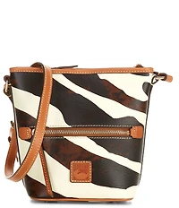 Dooney & Bourke Zebra Leather Small Zip Crossbody Bag