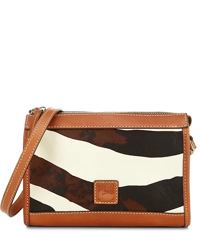 Dooney & Bourke Zebra Leather Zip Crossbody Bag