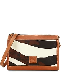 Dooney & Bourke Zebra Leather Zip Crossbody Bag