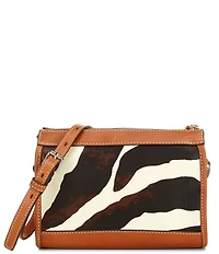 Dooney & Bourke Zebra Leather Zip Crossbody Bag