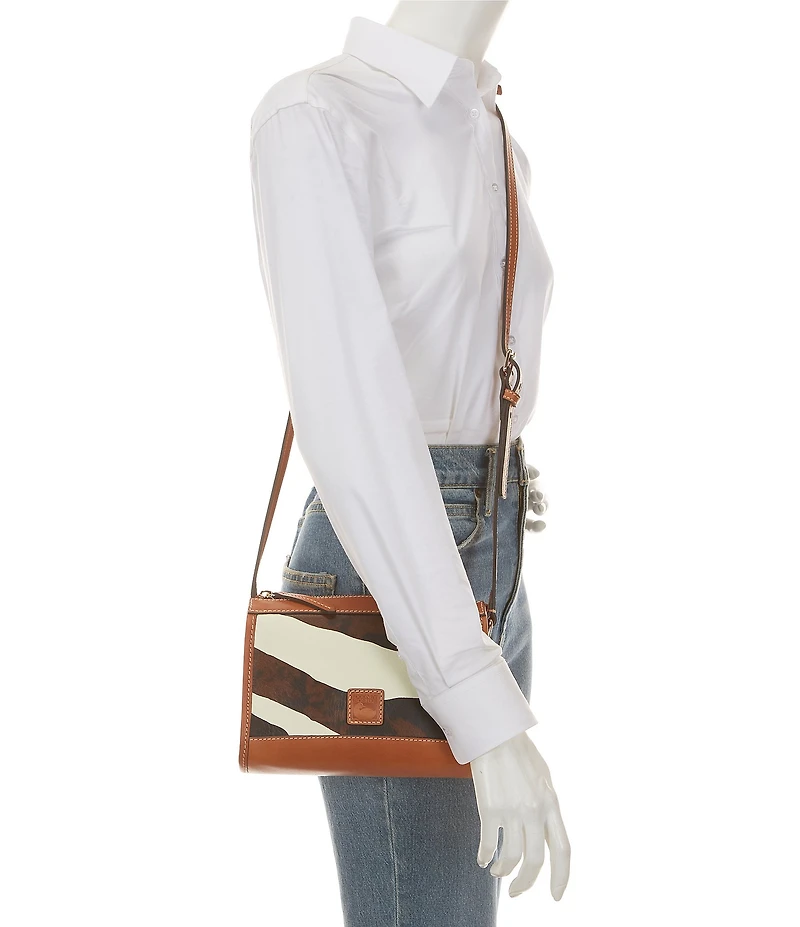 Dooney & Bourke Zebra Leather Zip Crossbody Bag