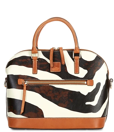 Dooney & Bourke Zebra Print Domed Satchel Bag