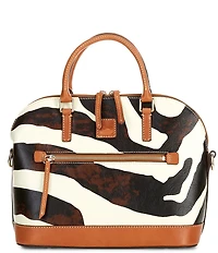 Dooney & Bourke Zebra Print Domed Satchel Bag