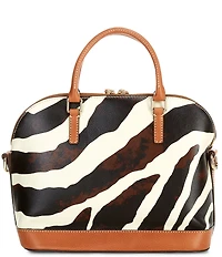 Dooney & Bourke Zebra Print Domed Satchel Bag