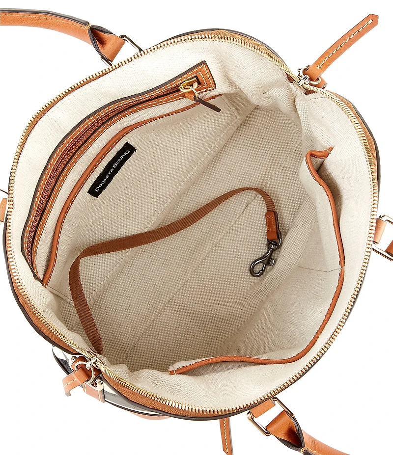 Dooney & Bourke Zebra Print Domed Satchel Bag