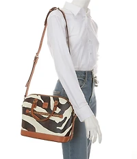 Dooney & Bourke Zebra Print Domed Satchel Bag