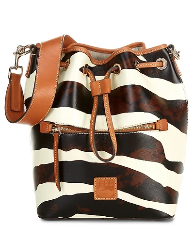 Dooney & Bourke Zebra Print Drawstring Shoulder Bag