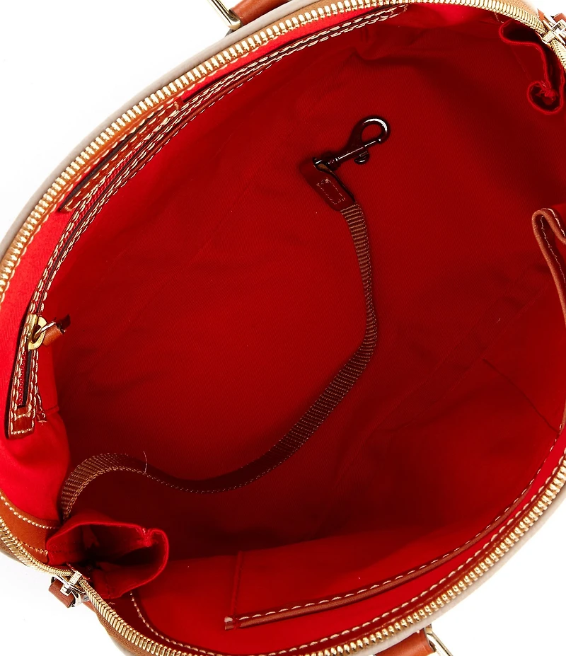 Dooney & Bourke Pebble Collection Zip Dome Contrast Trim Satchel Bag