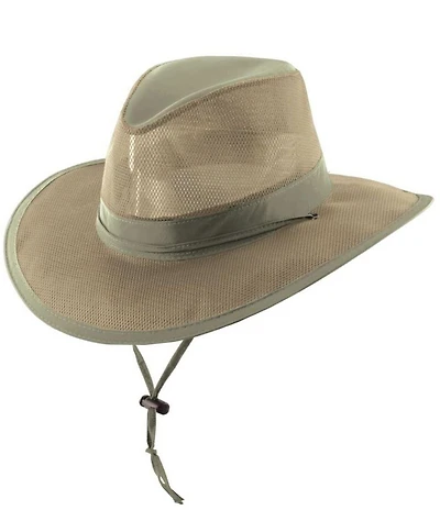 Dorfman Milano Basin Supplex® Mesh Safari 3#double; Brim Hat