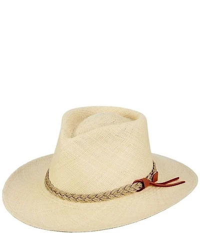 Dorfman Milano Scala Genuine Panama Outback Taos 3#double; Brim Hat