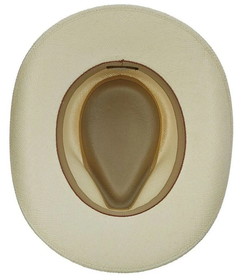 Dorfman Milano Scala Genuine Panama Straw Albuquerque Outback 3#double; Brim Hat