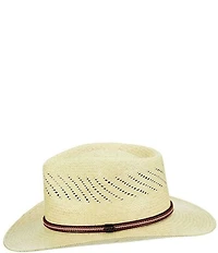 Dorfman Milano Scala Genuine Panama Straw Outback 3#double; Brim Hat
