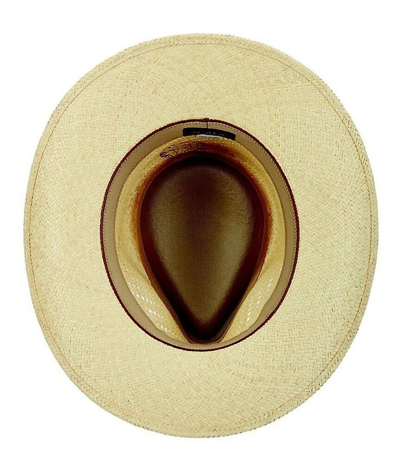 Dorfman Milano Scala Genuine Panama Straw Outback 3#double; Brim Hat