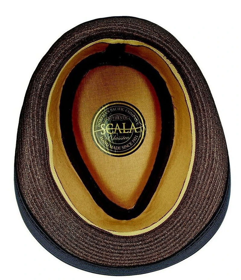 Dorfman Milano Scala St. Louis Matte Raffia Straw Fedora 2#double; Brim Hat