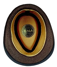 Dorfman Milano Scala St. Louis Matte Raffia Straw Fedora 2#double; Brim Hat
