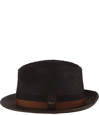 Dorfman Milano Scala York Paper Braided Straw Fedora 2 1/3#double; Brim Hat