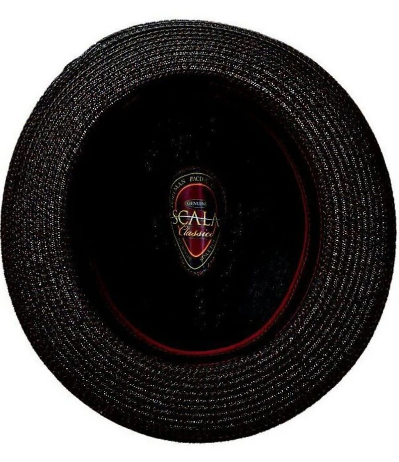 Dorfman Milano Scala York Paper Braided Straw Fedora 2 1/3#double; Brim Hat