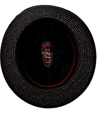 Dorfman Milano Scala York Paper Braided Straw Fedora 2 1/3#double; Brim Hat