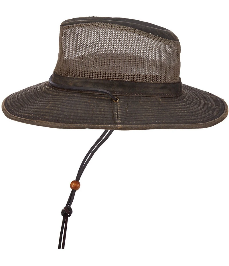 Dorfman Milano Shadbush Weathered Safari 3#double; Brim Hat