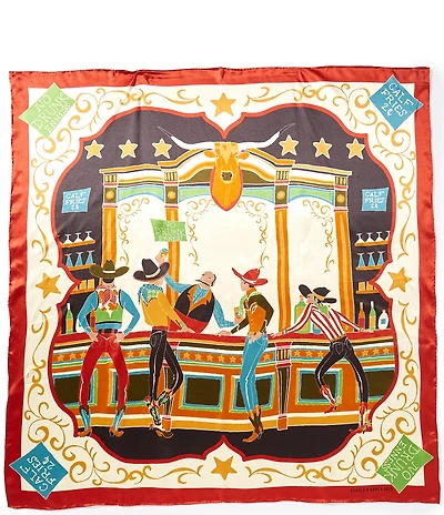 Double D Ranch Bar Room Buddies Silk Scarf