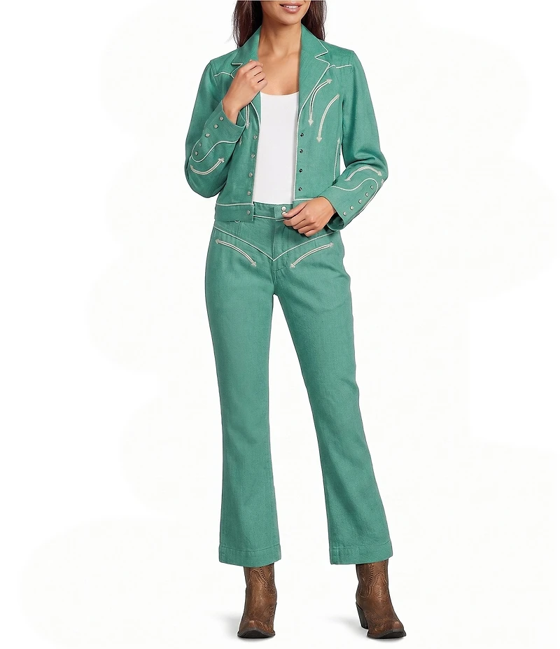 Double D Ranch Barbed Wire Notch Collar Long Sleeve Jacket