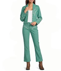 Double D Ranch Barbed Wire Notch Collar Long Sleeve Jacket