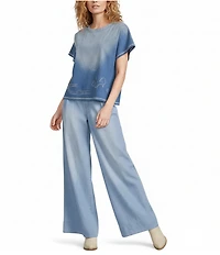 Double D Ranch Buckskin Blues Extra Wide Leg Slim Waist Crop Length Pants