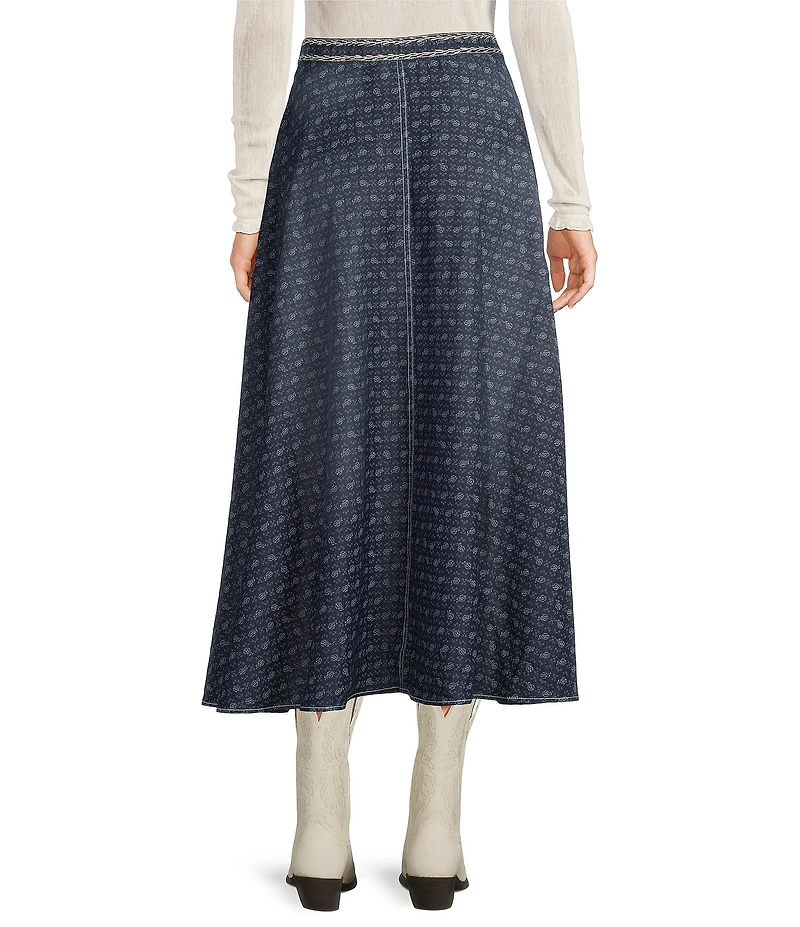Double D Ranch Cloth Coordinating Denim Midi A-Line Skirt
