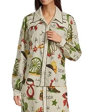 Double D Ranch Coordinating Atomic Ranch Point Collar Long Sleeve Snap Front Shirt