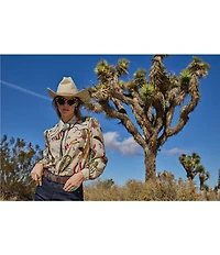 Double D Ranch Coordinating Atomic Ranch Point Collar Long Sleeve Snap Front Shirt