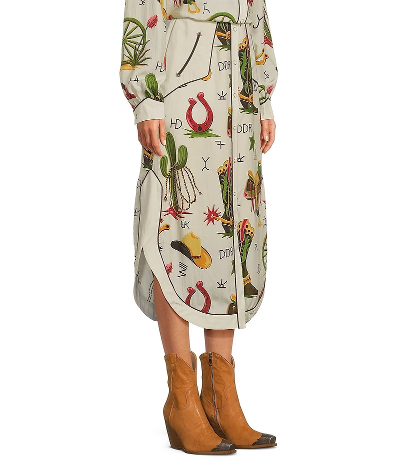Double D Ranch Coordinating Atomic Ranch Printed A-Line Skirt