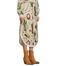 Double D Ranch Coordinating Atomic Ranch Printed A-Line Skirt