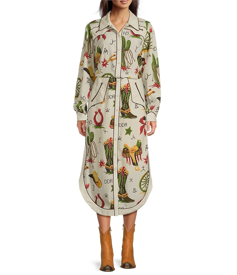 Double D Ranch Coordinating Atomic Ranch Printed A-Line Skirt