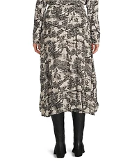 Double D Ranch Coordinating Toile Print A-Line Midi Skirt