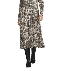 Double D Ranch Coordinating Toile Print A-Line Midi Skirt