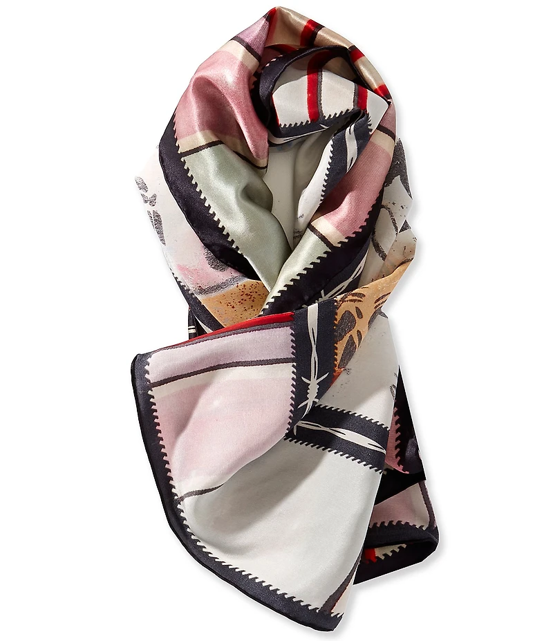 Double D Ranch Cowboy Graffiti Square Scarf