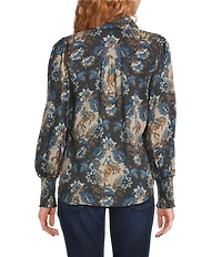 Double D Ranch Dewitt Woven Printed Point Collar Long Sleeve Bouse