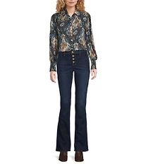 Double D Ranch Dewitt Woven Printed Point Collar Long Sleeve Bouse