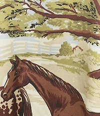Double D Ranch Horse Sense Silk Printed Scoop Neck Sleeveless A-Line Midi Dress