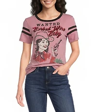 Double D Ranch Knit Barbed Wire Scoop Neck Short Sleeve Baby Tee