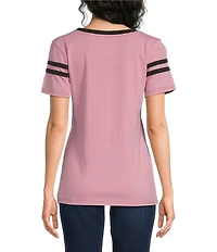 Double D Ranch Knit Barbed Wire Scoop Neck Short Sleeve Baby Tee