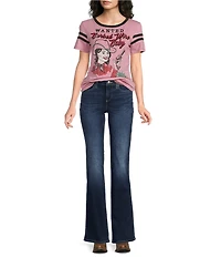 Double D Ranch Knit Barbed Wire Scoop Neck Short Sleeve Baby Tee