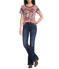Double D Ranch Knit Barbed Wire Scoop Neck Short Sleeve Baby Tee