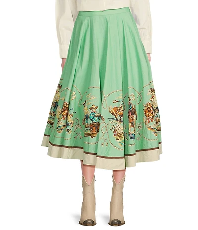 Double D Ranch Mitchell Gallery Western Print A-Line Skirt
