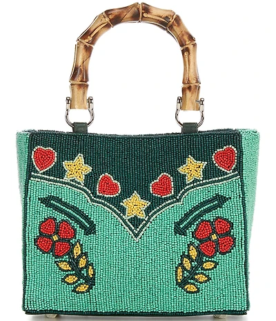 Double D Ranch Range Rosie Beaded Bamboo Statement Handle Bag
